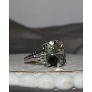 Aquamarine & Topaz Sterling Silver Ring 6.5G / Sz 7